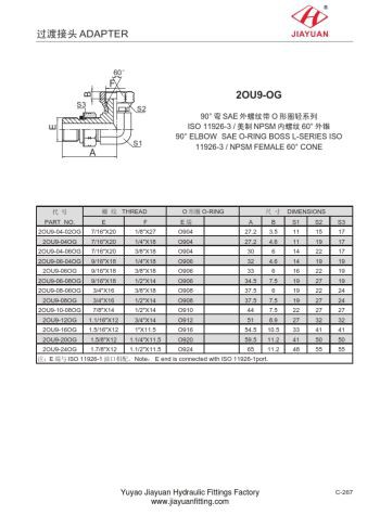 E90 SAE ORB okretni NPT adapter